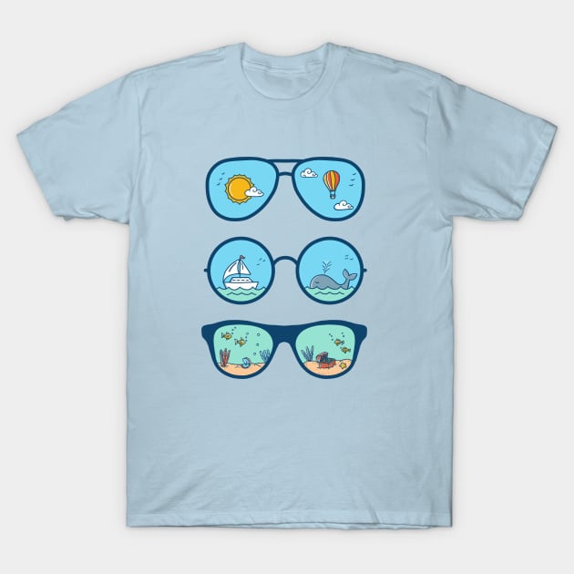 Sunglasses Lanscape T-Shirt by coffeeman